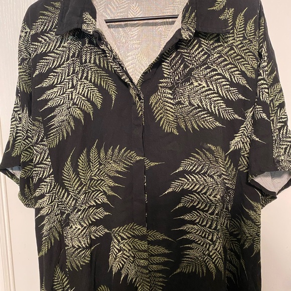 Disturbia Black Dress with Green Fern Pattern - Picture 3 of 3